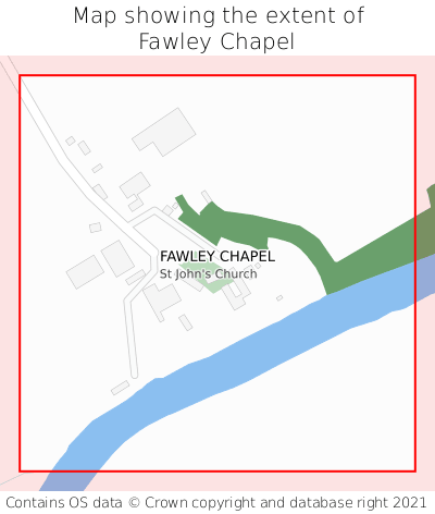 Map showing extent of Fawley Chapel as bounding box