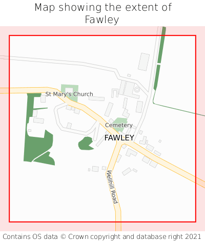 Map showing extent of Fawley as bounding box