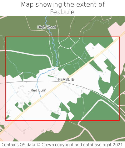 Map showing extent of Feabuie as bounding box