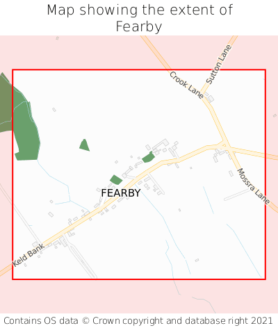 Map showing extent of Fearby as bounding box