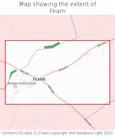 Map showing extent of Fearn as bounding box