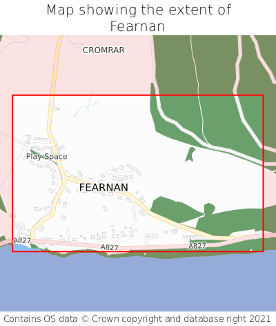 Map showing extent of Fearnan as bounding box