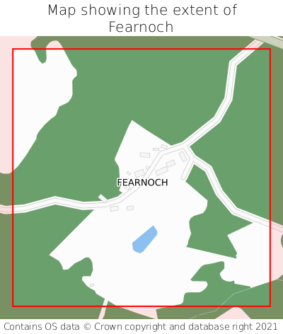 Map showing extent of Fearnoch as bounding box
