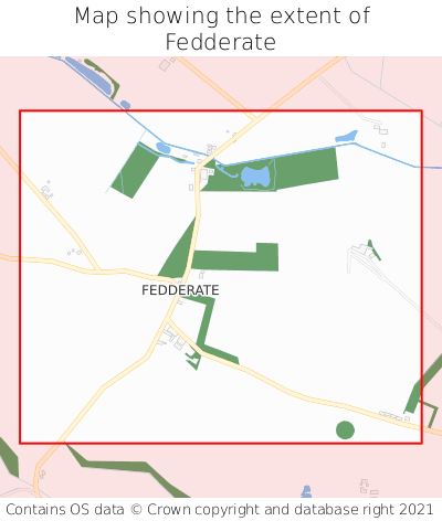 Map showing extent of Fedderate as bounding box