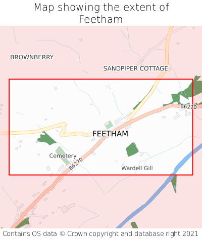 Map showing extent of Feetham as bounding box