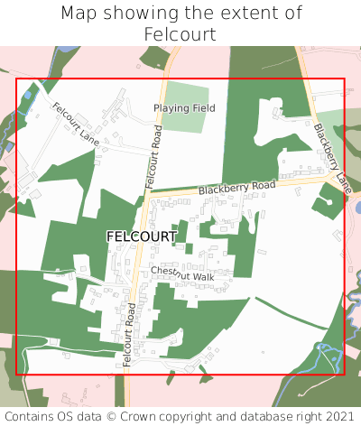 Map showing extent of Felcourt as bounding box