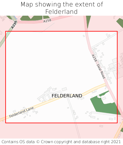 Map showing extent of Felderland as bounding box