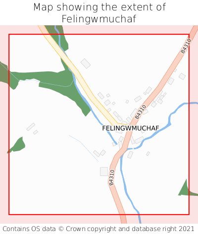 Map showing extent of Felingwmuchaf as bounding box