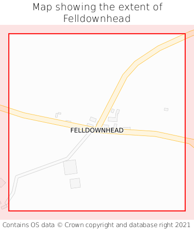 Map showing extent of Felldownhead as bounding box