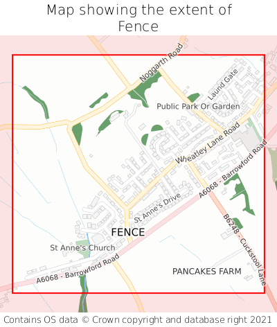 Map showing extent of Fence as bounding box