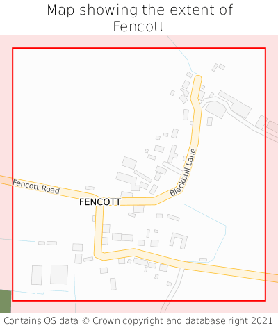 Map showing extent of Fencott as bounding box