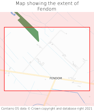 Map showing extent of Fendom as bounding box