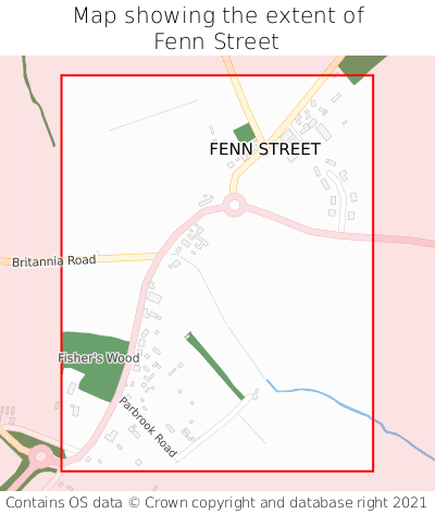 Map showing extent of Fenn Street as bounding box