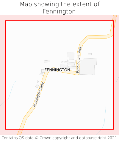 Map showing extent of Fennington as bounding box