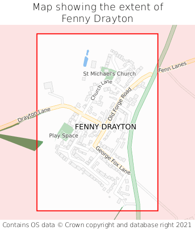 Map showing extent of Fenny Drayton as bounding box