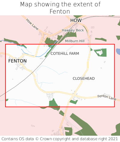 Map showing extent of Fenton as bounding box