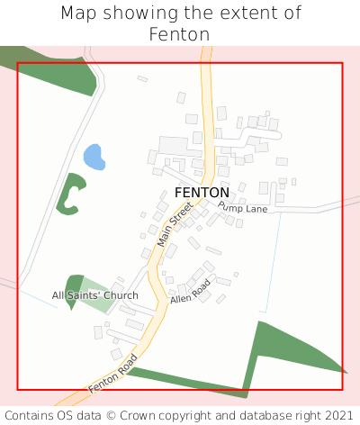 Map showing extent of Fenton as bounding box