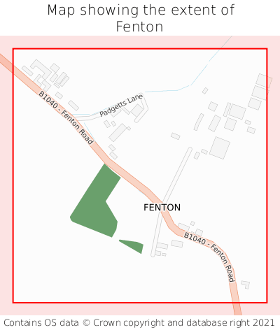 Map showing extent of Fenton as bounding box