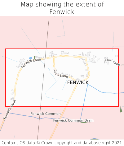Map showing extent of Fenwick as bounding box