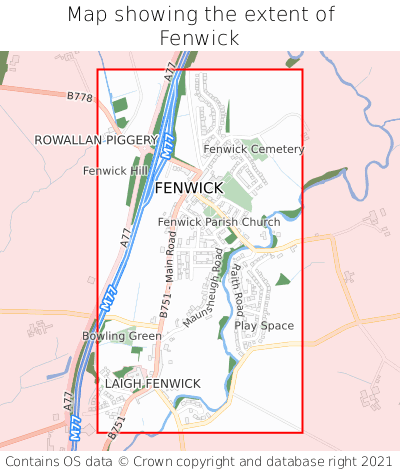 Map showing extent of Fenwick as bounding box
