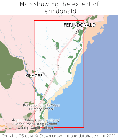 Map showing extent of Ferindonald as bounding box