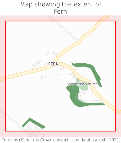 Map showing extent of Fern as bounding box