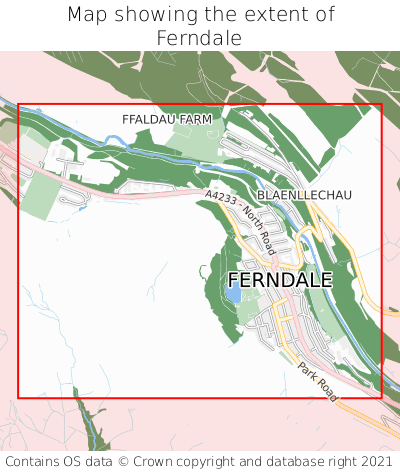 Map showing extent of Ferndale as bounding box
