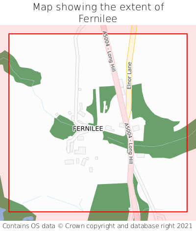 Map showing extent of Fernilee as bounding box