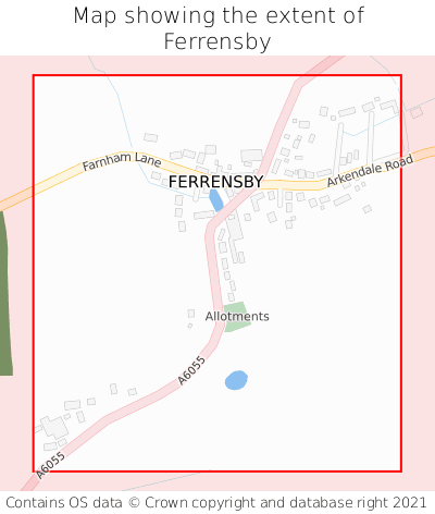 Map showing extent of Ferrensby as bounding box