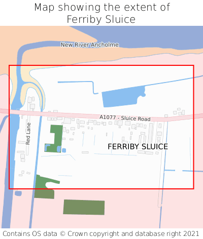 Map showing extent of Ferriby Sluice as bounding box