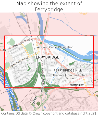 Map showing extent of Ferrybridge as bounding box