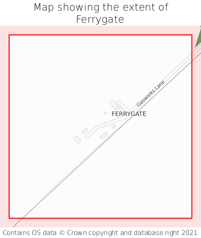 Map showing extent of Ferrygate as bounding box