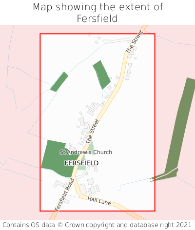 Map showing extent of Fersfield as bounding box