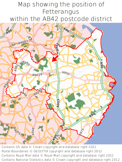 Map showing location of Fetterangus within AB42