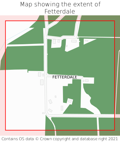 Map showing extent of Fetterdale as bounding box