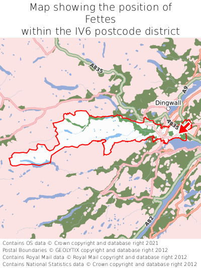 Map showing location of Fettes within IV6