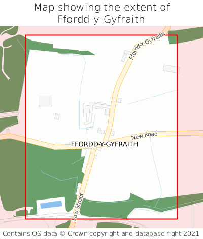 Map showing extent of Ffordd-y-Gyfraith as bounding box