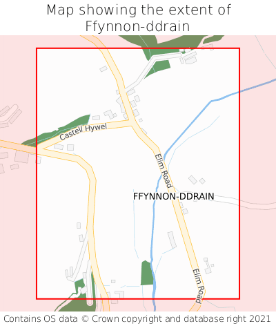 Map showing extent of Ffynnon-ddrain as bounding box