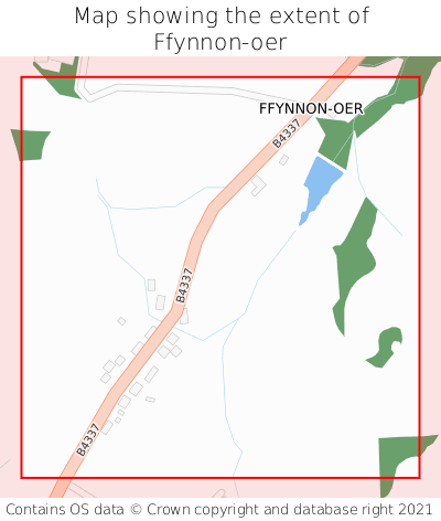 Map showing extent of Ffynnon-oer as bounding box