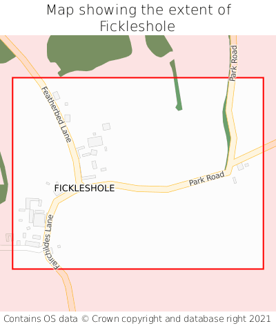 Map showing extent of Fickleshole as bounding box