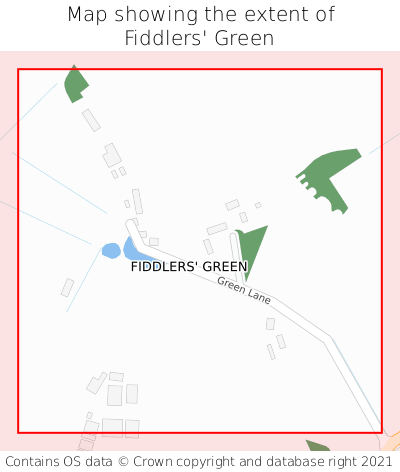 Map showing extent of Fiddlers' Green as bounding box