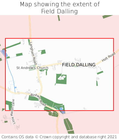Map showing extent of Field Dalling as bounding box