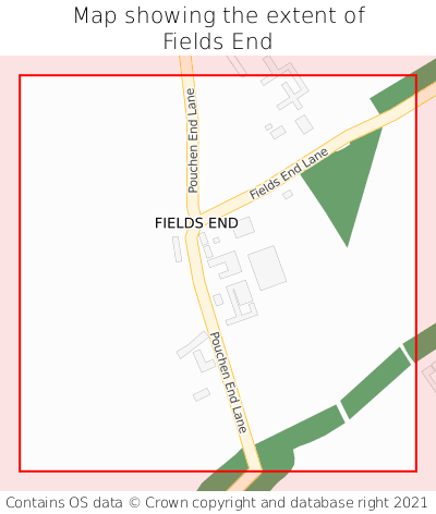 Map showing extent of Fields End as bounding box
