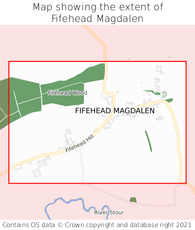 Map showing extent of Fifehead Magdalen as bounding box