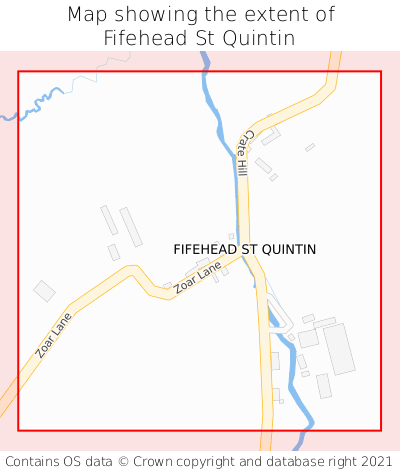 Map showing extent of Fifehead St Quintin as bounding box