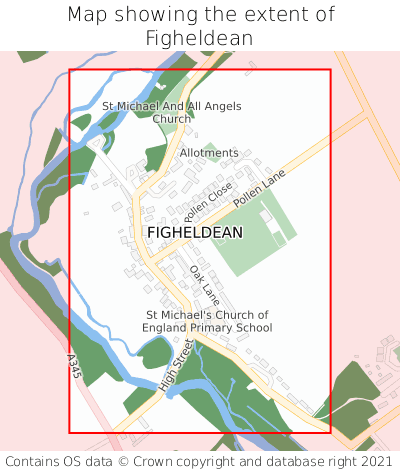 Map showing extent of Figheldean as bounding box