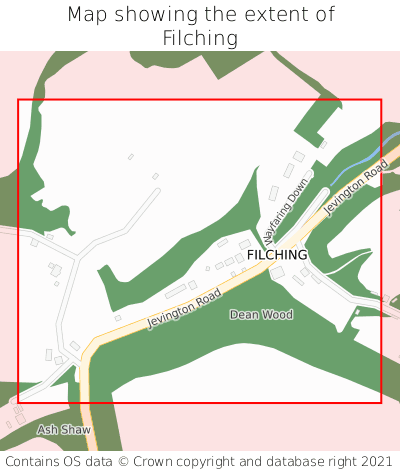 Map showing extent of Filching as bounding box