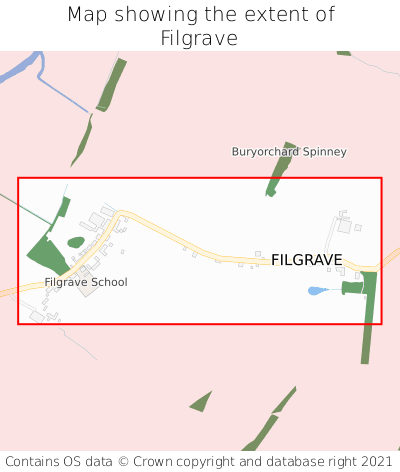 Map showing extent of Filgrave as bounding box