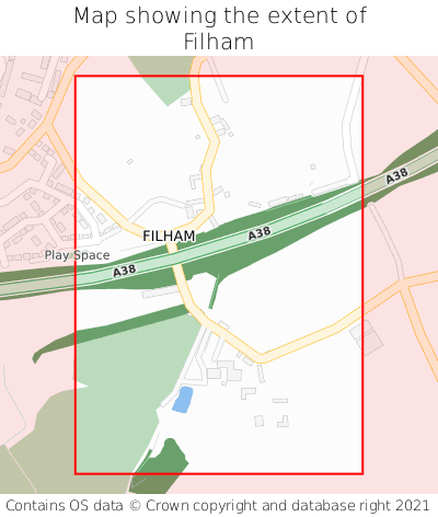 Map showing extent of Filham as bounding box