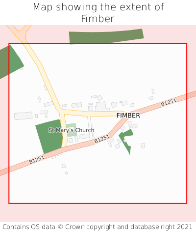 Map showing extent of Fimber as bounding box